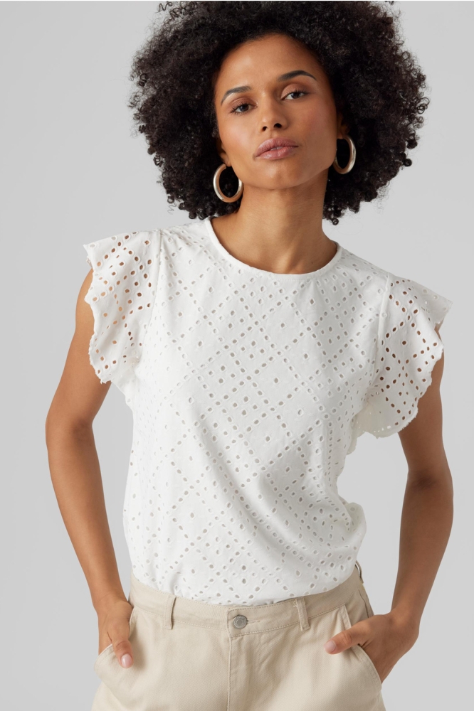 VMTASSA SL FRILL TOP NOOS 10286067 Snow White
